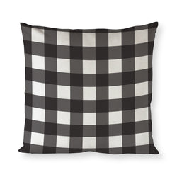 Black and White Plaid Cotton Canvas Christmas Holiday Pillow Cover - The Cotton and Canvas Co.