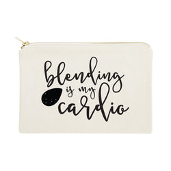 Blending is My Cardio Cotton Canvas Cosmetic Bag - The Cotton and Canvas Co.