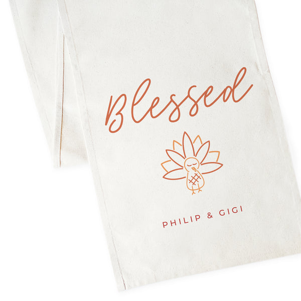 The Cotton and Canvas Co. Personalized Couple Names Blessed Canvas Table Runner