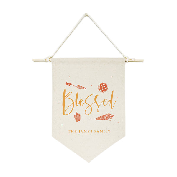 The Cotton and Canvas Co. Personalized Family Last Name Blessed Hanging Wall Banner