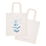 Personalized Name Blue Floral Cotton Canvas Tote Bag - The Cotton and Canvas Co.