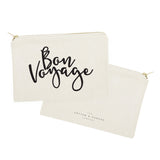 Bon Voyage Travel Cotton Canvas Cosmetic Bag - The Cotton and Canvas Co.