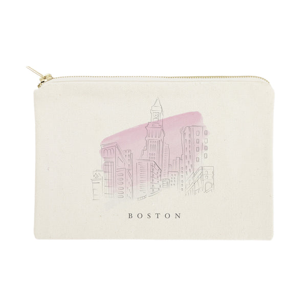 The Cotton and Canvas Co. Boston Cityscape Cotton Canvas Cosmetic Bag