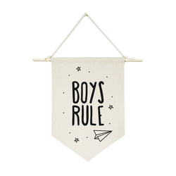 Boys Rule Hanging Wall Banner - The Cotton and Canvas Co.