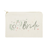 Floral Bride Cotton Canvas Cosmetic Bag - The Cotton and Canvas Co.