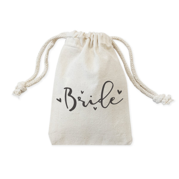 The Cotton and Canvas Co. Bride Wedding Cotton Canvas Favor Bags, 6-Pack