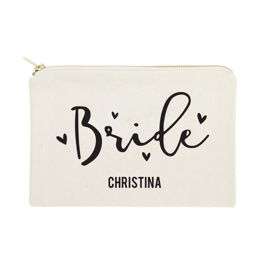 Bride Personalized Cotton Canvas Cosmetic Bag - The Cotton and Canvas Co.