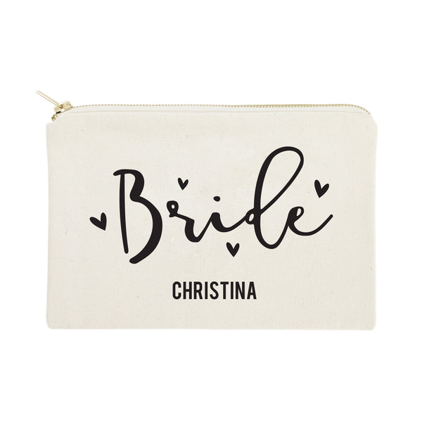 The Cotton and Canvas Co. Bride Personalized Cotton Canvas Cosmetic Bag