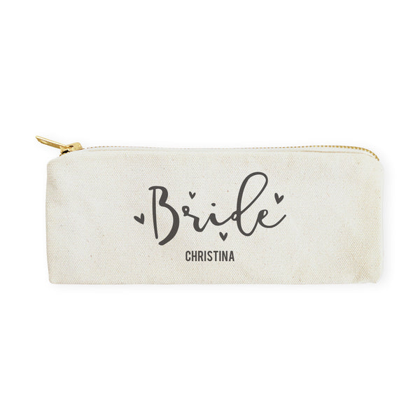 The Cotton and Canvas Co. Bride Personalized Cotton Canvas Pencil Case and Travel Pouch