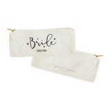 Bride Personalized Cotton Canvas Pencil Case and Travel Pouch - The Cotton and Canvas Co.