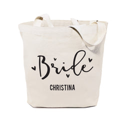 Bride Personalized  Wedding Cotton Canvas Tote Bag - The Cotton and Canvas Co.