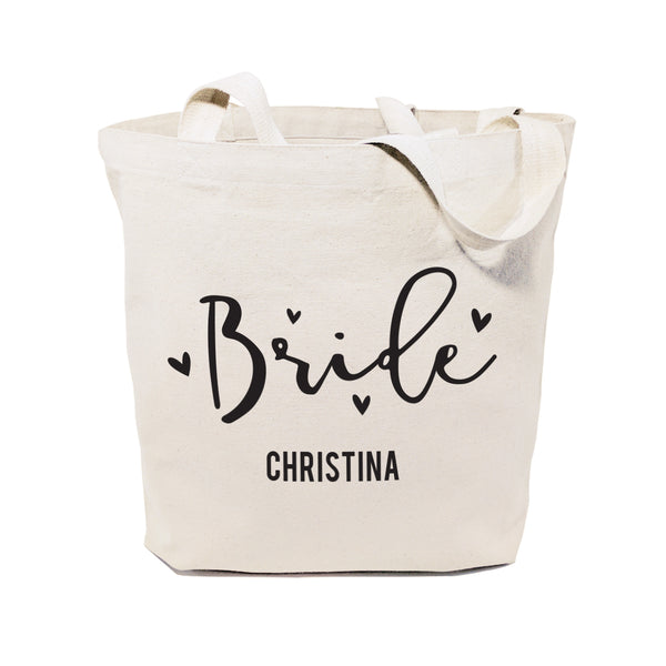 The Cotton and Canvas Co. Bride Personalized Wedding Cotton Canvas Tote Bag