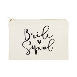 Bride Squad Cotton Canvas Cosmetic Bag - The Cotton and Canvas Co.
