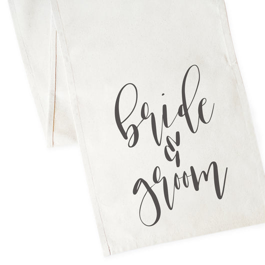 Bride & Groom Cotton Canvas Table Runner - The Cotton and Canvas Co.