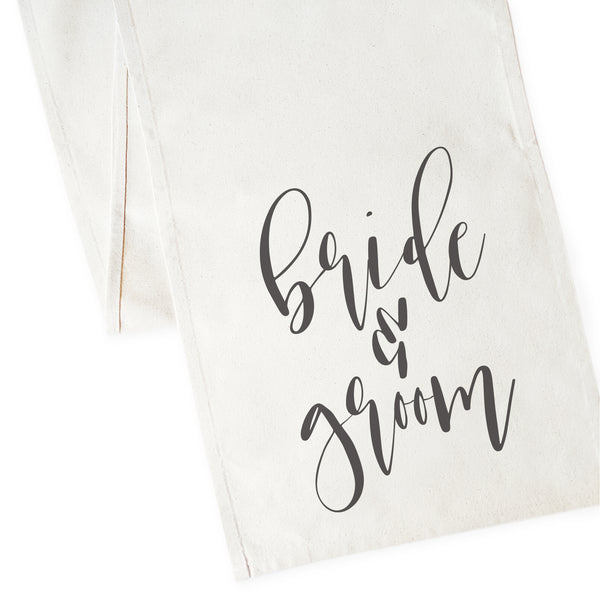 The Cotton and Canvas Co. Bride & Groom Cotton Canvas Table Runner