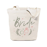 Floral Bride Wedding Cotton Canvas Tote Bag - The Cotton and Canvas Co.