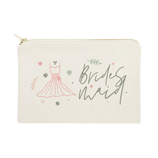 Floral Bridesmaid Cotton Canvas Cosmetic Bag - The Cotton and Canvas Co.