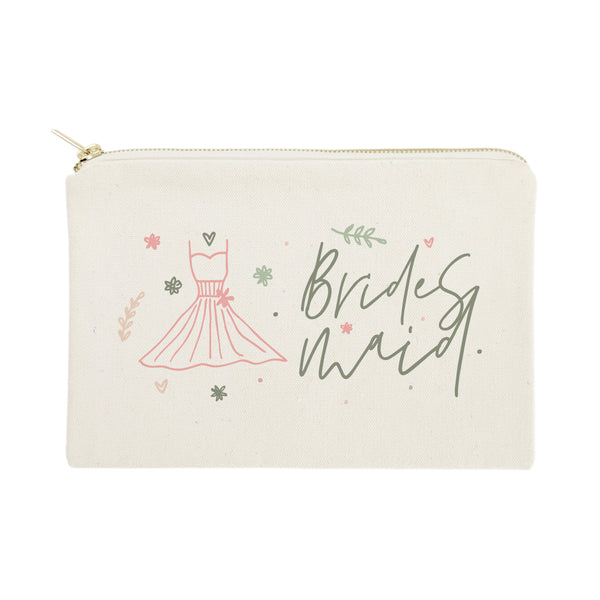 The Cotton and Canvas Co. Floral Bridesmaid Cotton Canvas Cosmetic Bag