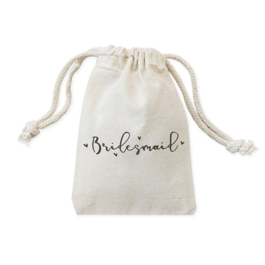 Bridesmaid  Cotton Canvas Wedding Favor Bags, 6-Pack - The Cotton and Canvas Co.