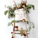 Floral Bridesmaid Wedding Cotton Canvas Tote Bag - The Cotton and Canvas Co.