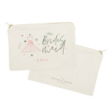 Floral Bridesmaid Personalized Cotton Canvas Cosmetic Bag - The Cotton and Canvas Co.