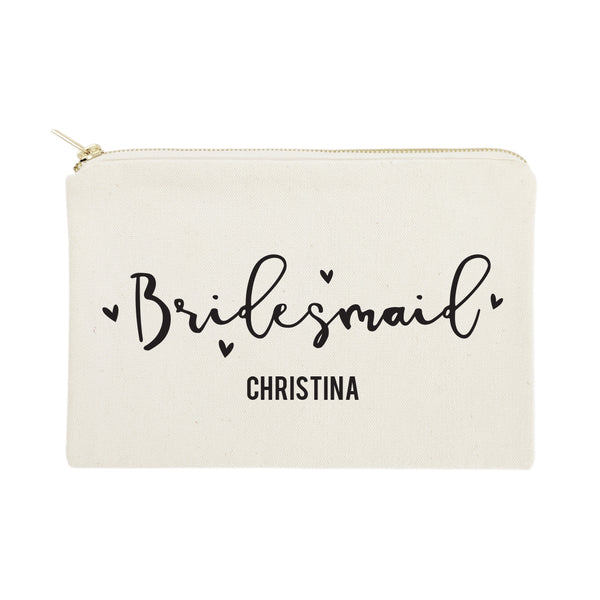 The Cotton and Canvas Co. Personalized Bridesmaid Cotton Canvas Cosmetic Bag