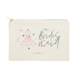 Floral Bridesmaid Personalized Cotton Canvas Cosmetic Bag - The Cotton and Canvas Co.