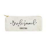 Bridesmaid Personalized Cotton Canvas Pencil Case and Travel Pouch - The Cotton and Canvas Co.