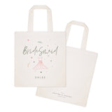 Floral Personalized Name Bridesmaid Wedding Cotton Canvas Tote Bag - The Cotton and Canvas Co.