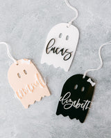 Personalized Name Ghost Halloween Gift Basket Tag