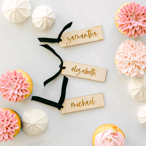 The Cotton & Canvas Co. Personalized Name Wooden Gift Tag