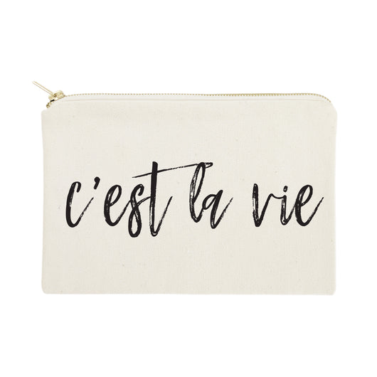 C'est La Vie Cotton Canvas Cosmetic Bag - The Cotton and Canvas Co.