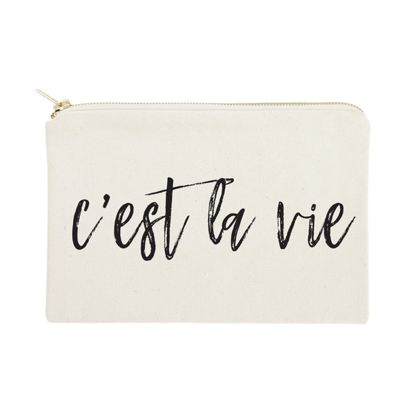 The Cotton and Canvas Co. C'est La Vie Cotton Canvas Cosmetic Bag