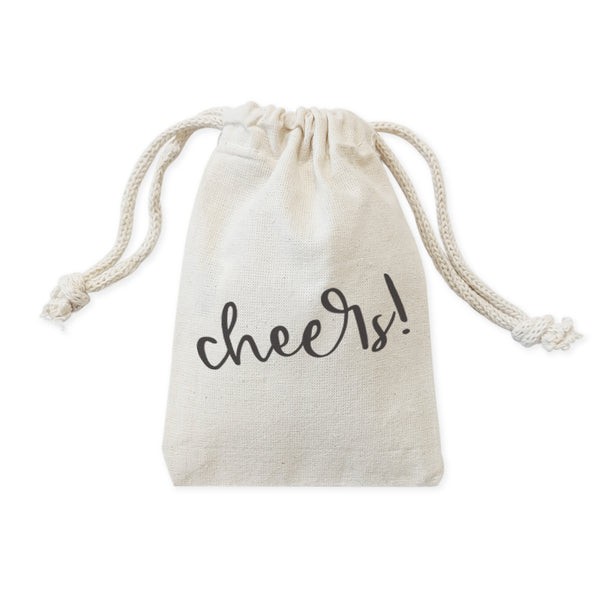 The Cotton and Canvas Co. Cheers! Cotton Canvas Holiday Favor Bags, 6-Pack