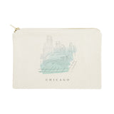 Chicago Cityscape Cotton Canvas Cosmetic Bag - The Cotton and Canvas Co.