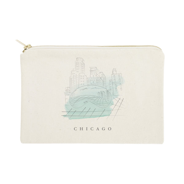 The Cotton and Canvas Co. Chicago Cityscape Cotton Canvas Cosmetic Bag