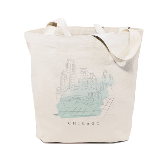 Chicago Cityscape Cotton Canvas Tote Bag - The Cotton and Canvas Co.