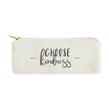 Choose Kindness Cotton Canvas Pencil Case and Travel Pouch - The Cotton and Canvas Co.