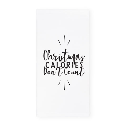 Christmas Calories Don't Count Holiday Kitchen Tea Towel - The Cotton and Canvas Co.