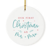 Modern Our First Christmas as Mr. and Mrs. Christmas Ornament - The Cotton and Canvas Co.