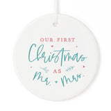 Modern Our First Christmas as Mr. and Mrs. Christmas Ornament - The Cotton and Canvas Co.