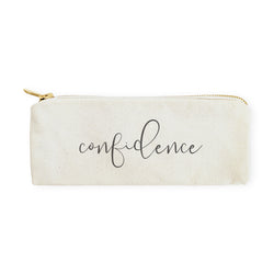 Confidence Cotton Canvas Pencil Case and Travel Pouch - The Cotton and Canvas Co.