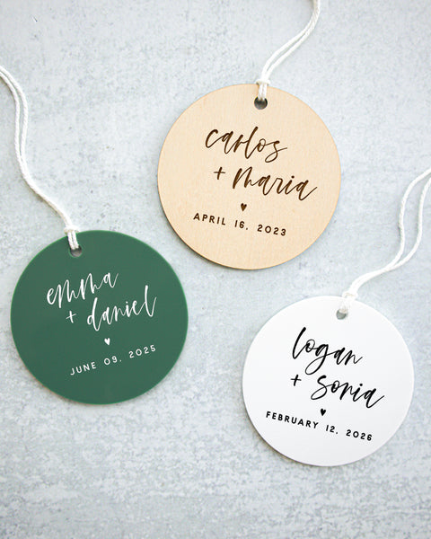 The Cotton & Canvas Co. Personalized Couple Names and Year Acrylic Christmas Ornament