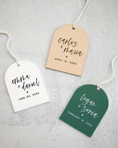 The Cotton & Canvas Co. Personalized Couple Names And Year Acrylic Arch Ornament