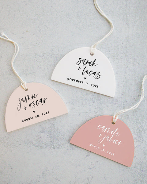 The Cotton & Canvas Co. Personalized Couple Names And Year Acrylic Modern Ornament