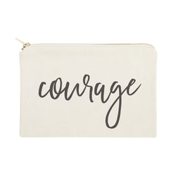 Courage Cotton Canvas Cosmetic Bag - The Cotton and Canvas Co.
