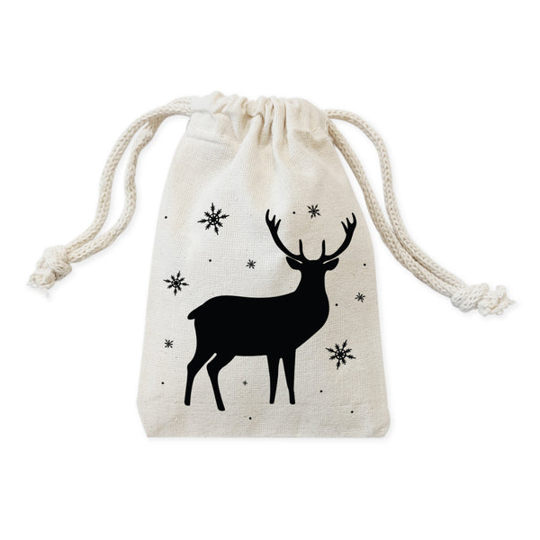 The Cotton and Canvas Co. Deer Rustic Christmas Holiday Favor Bags, 6-Pack