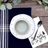Eat, Drink and Be Merry Christmas Cotton Muslin Napkins - The Cotton and Canvas Co.