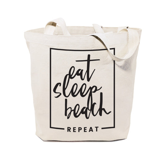 Eat, Sleep, Beach, Repeat Cotton Canvas Tote Bag - The Cotton and Canvas Co.