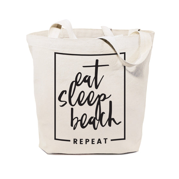 The Cotton and Canvas Co. Eat, Sleep, Beach, Repeat Cotton Canvas Tote Bag